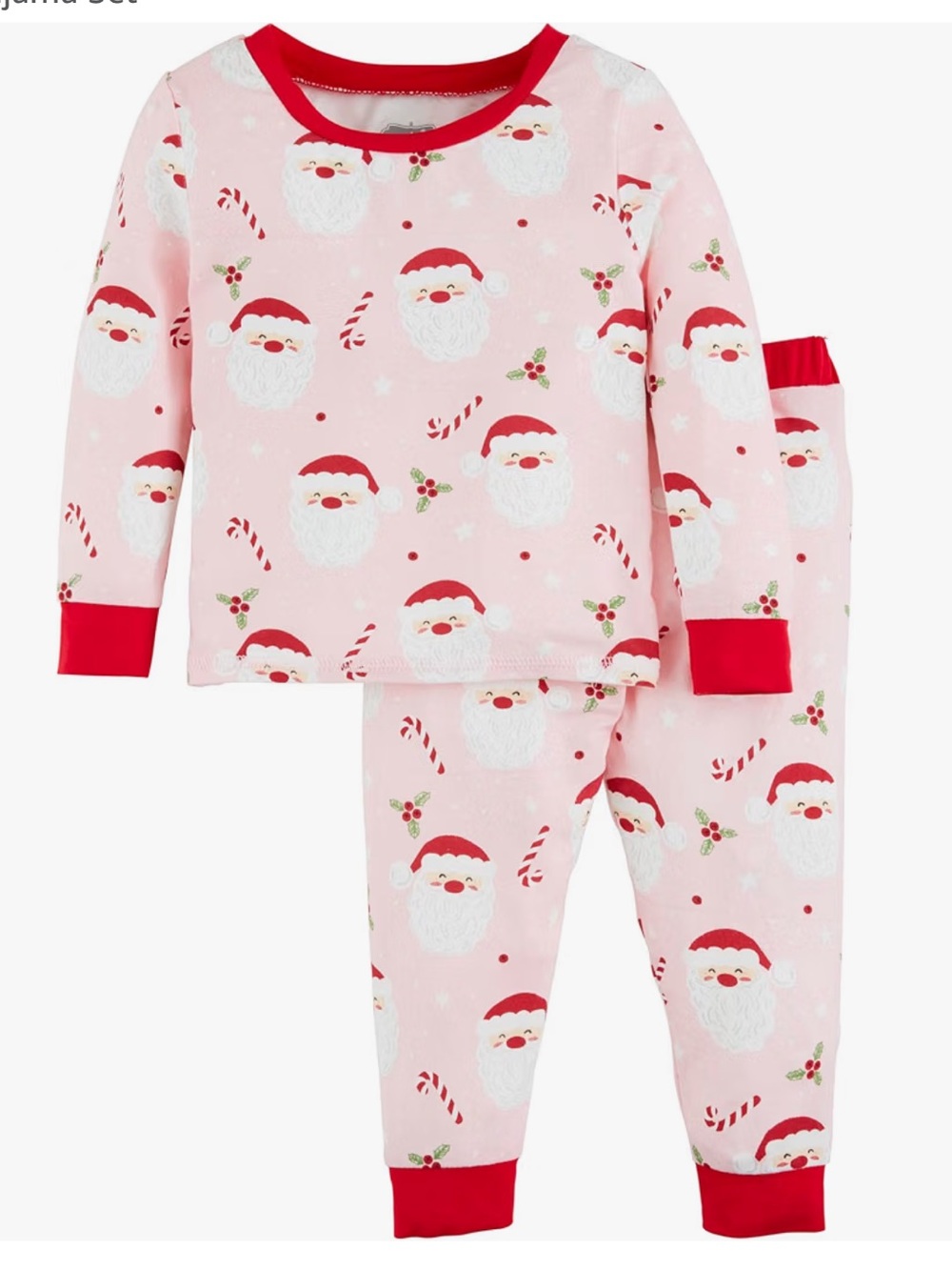 Mud Pie Girls' Mud Pie Children's Santa Glow-in-the-dark Pajama Set 4T